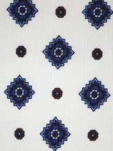 SAMANTHA 7-fold tie in English printed silk Brown